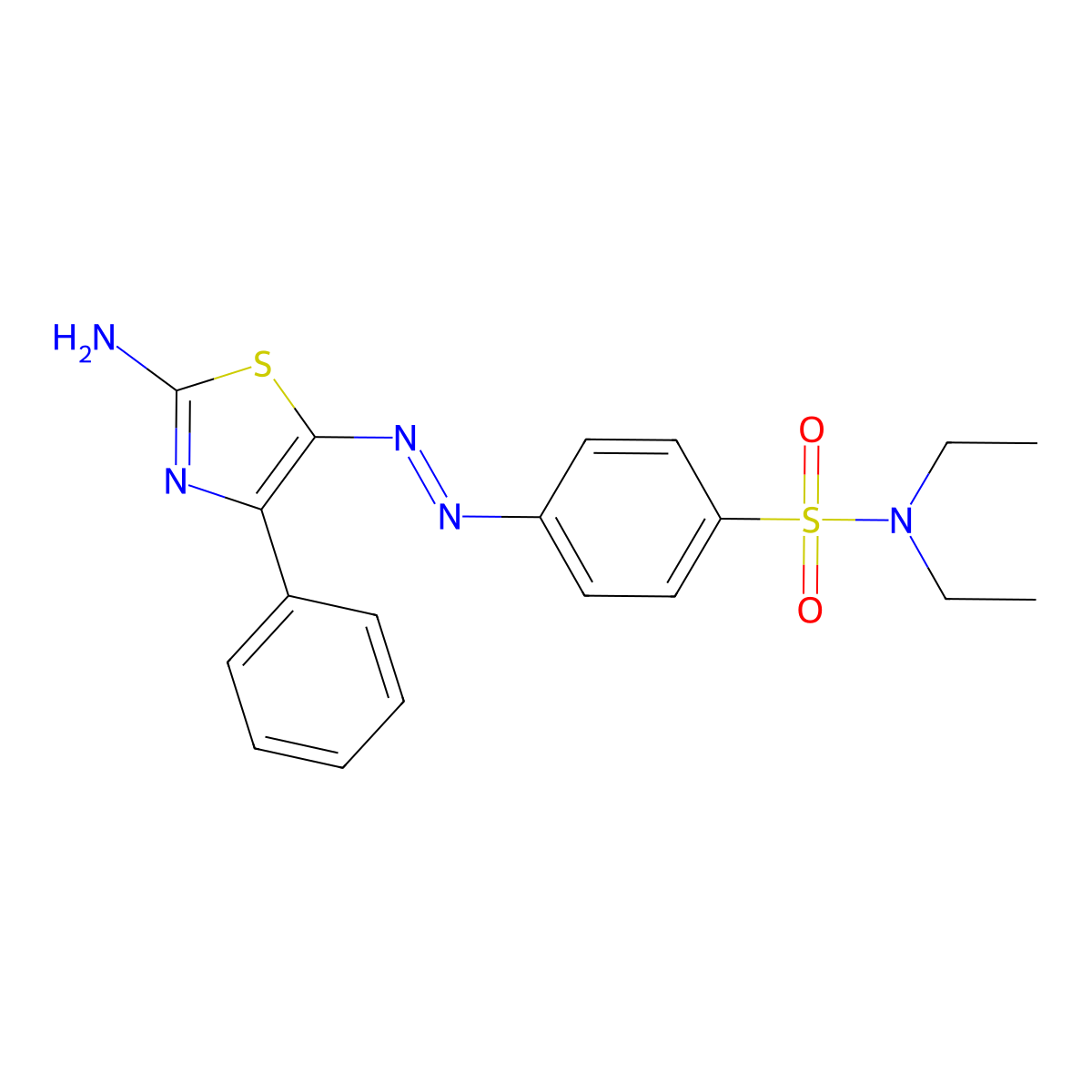 (Z)-N,N-diethyl-4-(2-(2-imino-4-phenylthiazol-5(2H)-ylidene)hydrazinyl)benzenesulfonamide molecular structure, CAS 326910-58-1