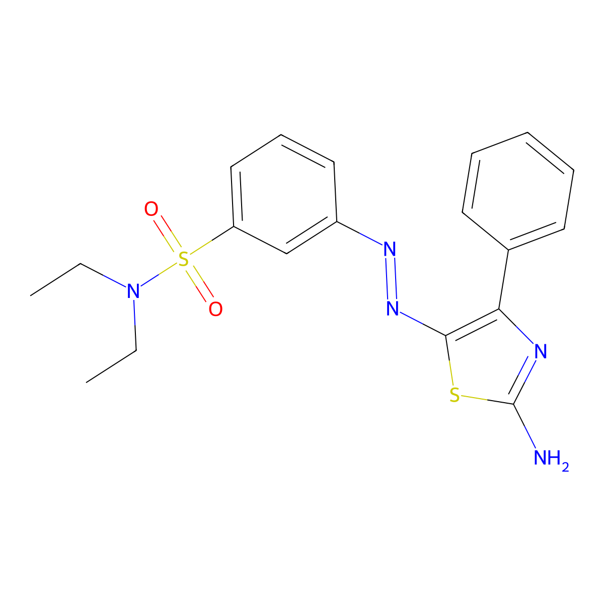 (Z)-N,N-diethyl-3-(2-(2-imino-4-phenylthiazol-5(2H)-ylidene)hydrazinyl)benzenesulfonamide molecular structure, CAS 326910-59-2