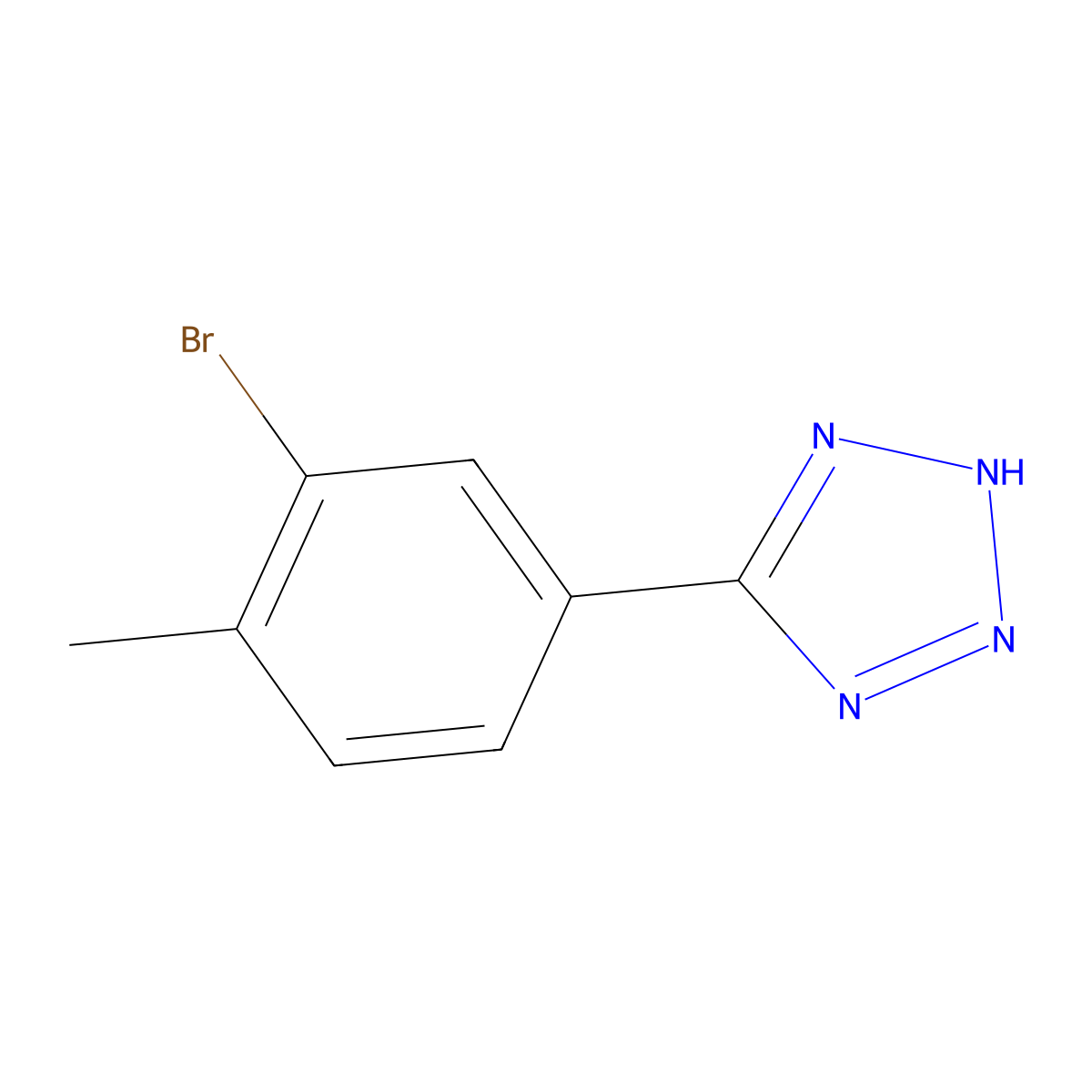 5-(3-Bromo-4-methylphenyl)-2H-tetrazole molecular structure, CAS 326912-89-4