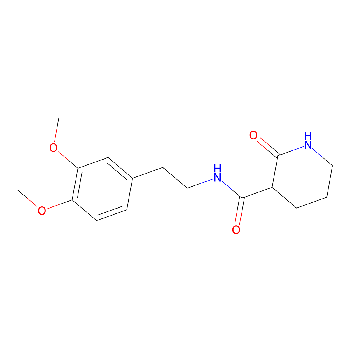 N-[2-(3,4-dimethoxyphenyl)ethyl]-2-oxopiperidine-3-carboxamide molecular structure, CAS 326913-40-0