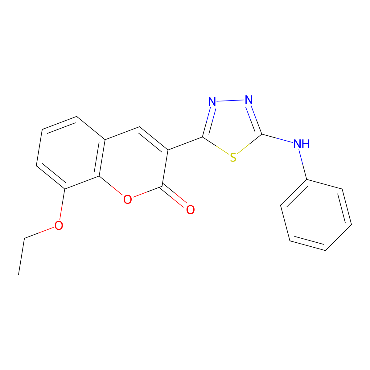 8-ethoxy-3-[5-(phenylamino)-1,3,4-thiadiazol-2-yl]-2H-chromen-2-one molecular structure, CAS 326913-44-4