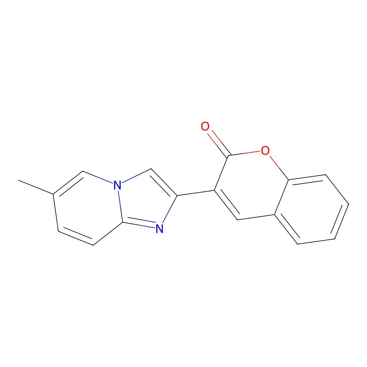 3-{6-methylimidazo[1,2-a]pyridin-2-yl}-2H-chromen-2-one molecular structure, CAS 326913-54-6