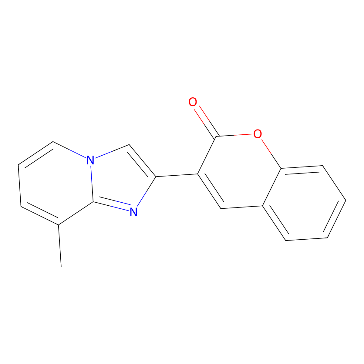 3-(8-Methyl-2-imidazo[1,2-a]pyridinyl)-1-benzopyran-2-one molecular structure, CAS 326913-55-7
