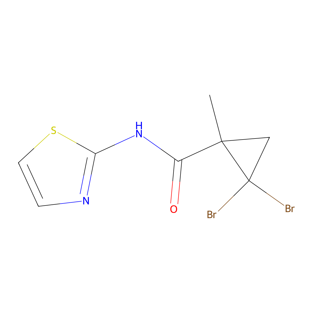 2,2-Dibromo-1-methyl-N-(1,3-thiazol-2-yl)cyclopropanecarboxamide molecular structure, CAS 326914-55-0