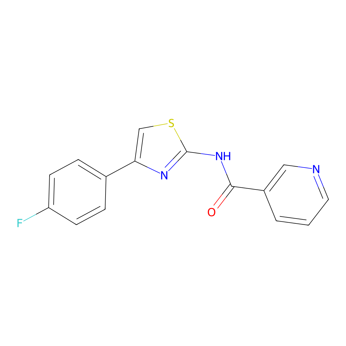 N-[4-(4-fluorophenyl)-1,3-thiazol-2-yl]pyridine-3-carboxamide molecular structure, CAS 326914-70-9