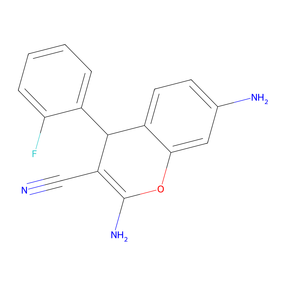 2,7-diamino-4-(2-fluorophenyl)-4H-chromene-3-carbonitrile molecular structure, CAS 326915-60-0