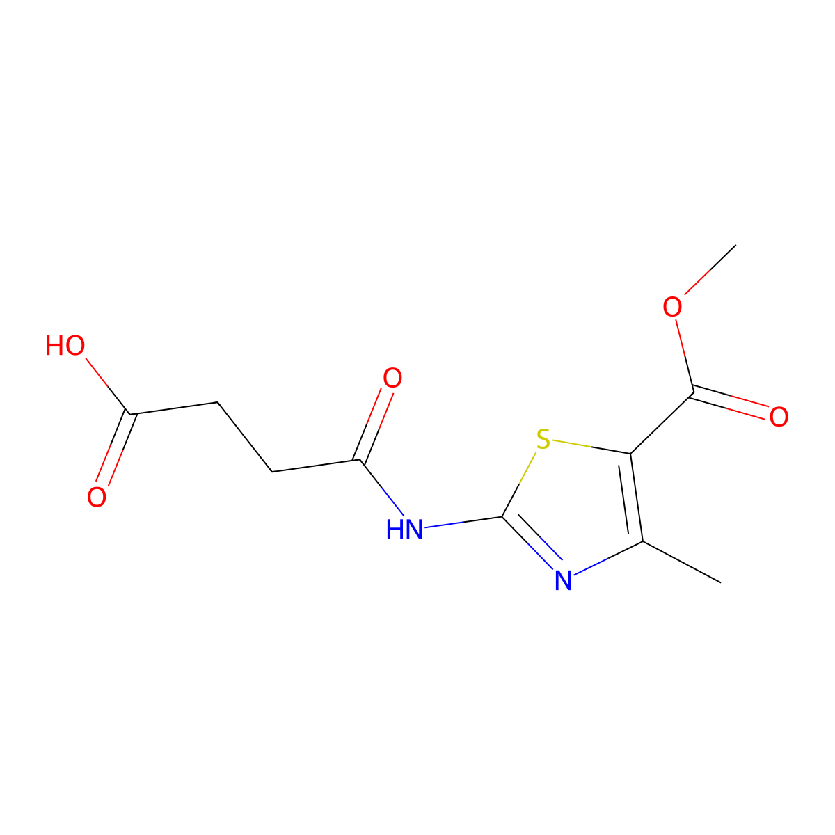 4-((5-(Methoxycarbonyl)-4-methylthiazol-2-yl)amino)-4-oxobutanoic acid molecular structure, CAS 326915-74-6