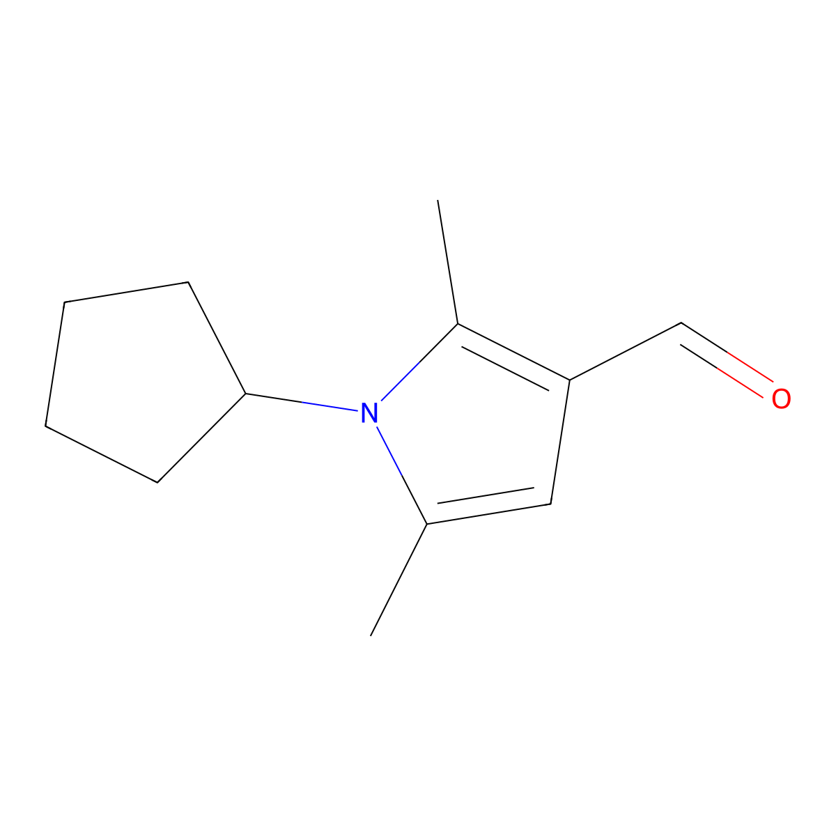 1-Cyclopentyl-2,5-dimethyl-1H-pyrrole-3-carbaldehyde molecular structure, CAS 326916-19-2