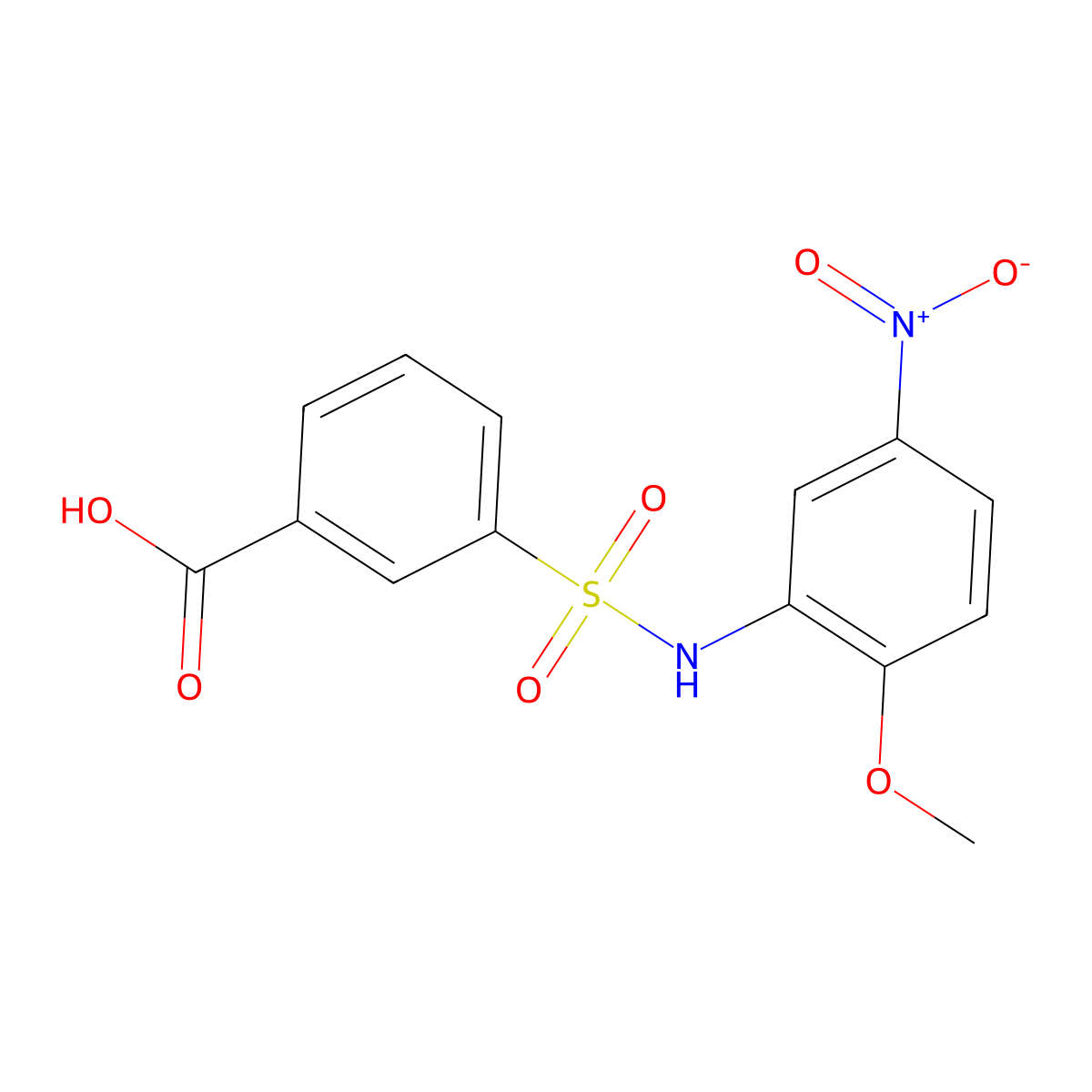 3-[(2-Methoxy-5-nitrophenyl)sulfamoyl]benzoic acid molecular structure, CAS 326916-23-8