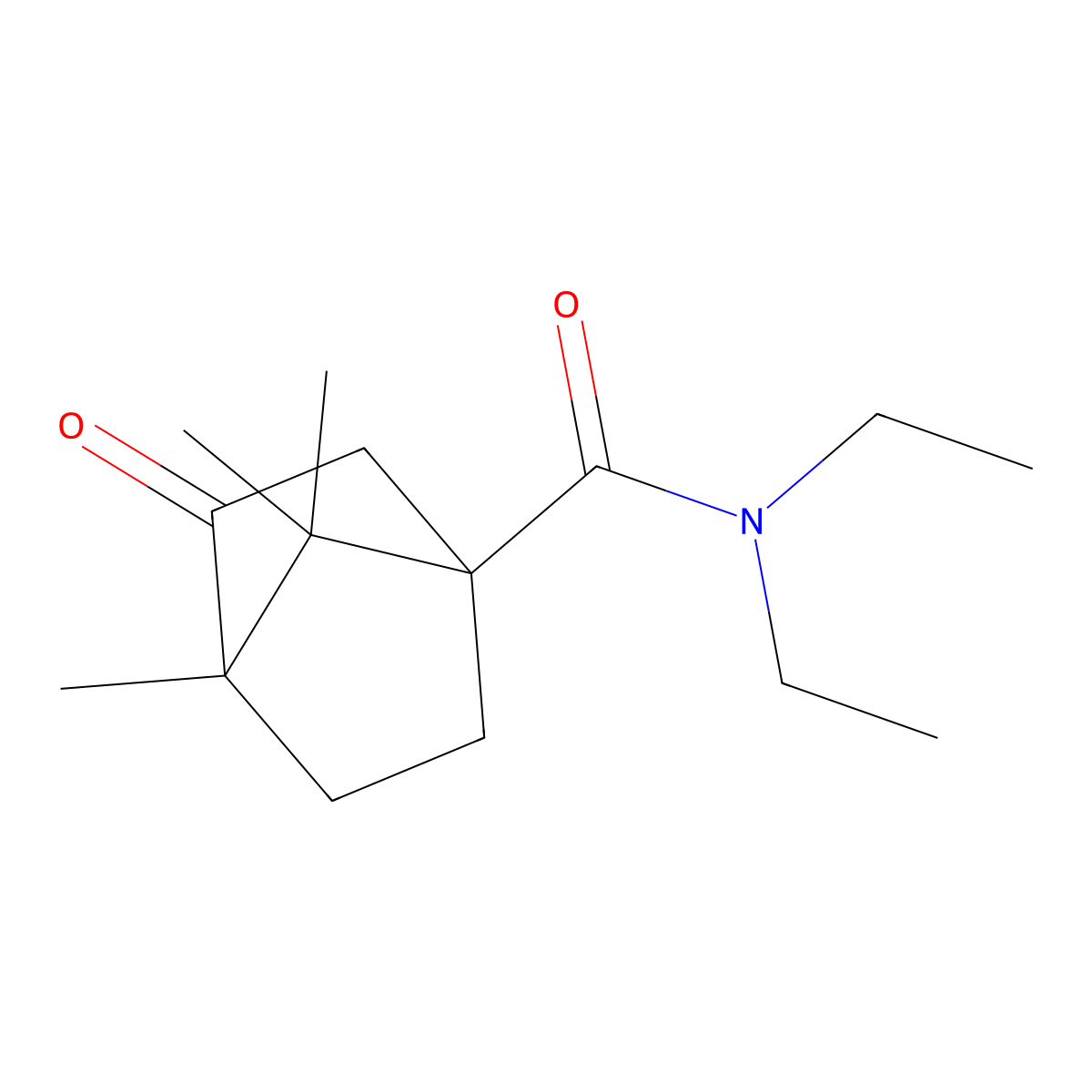 N,N-diethyl-4,7,7-trimethyl-3-oxobicyclo[2.2.1]heptane-1-carboxamide molecular structure, CAS 326916-91-0