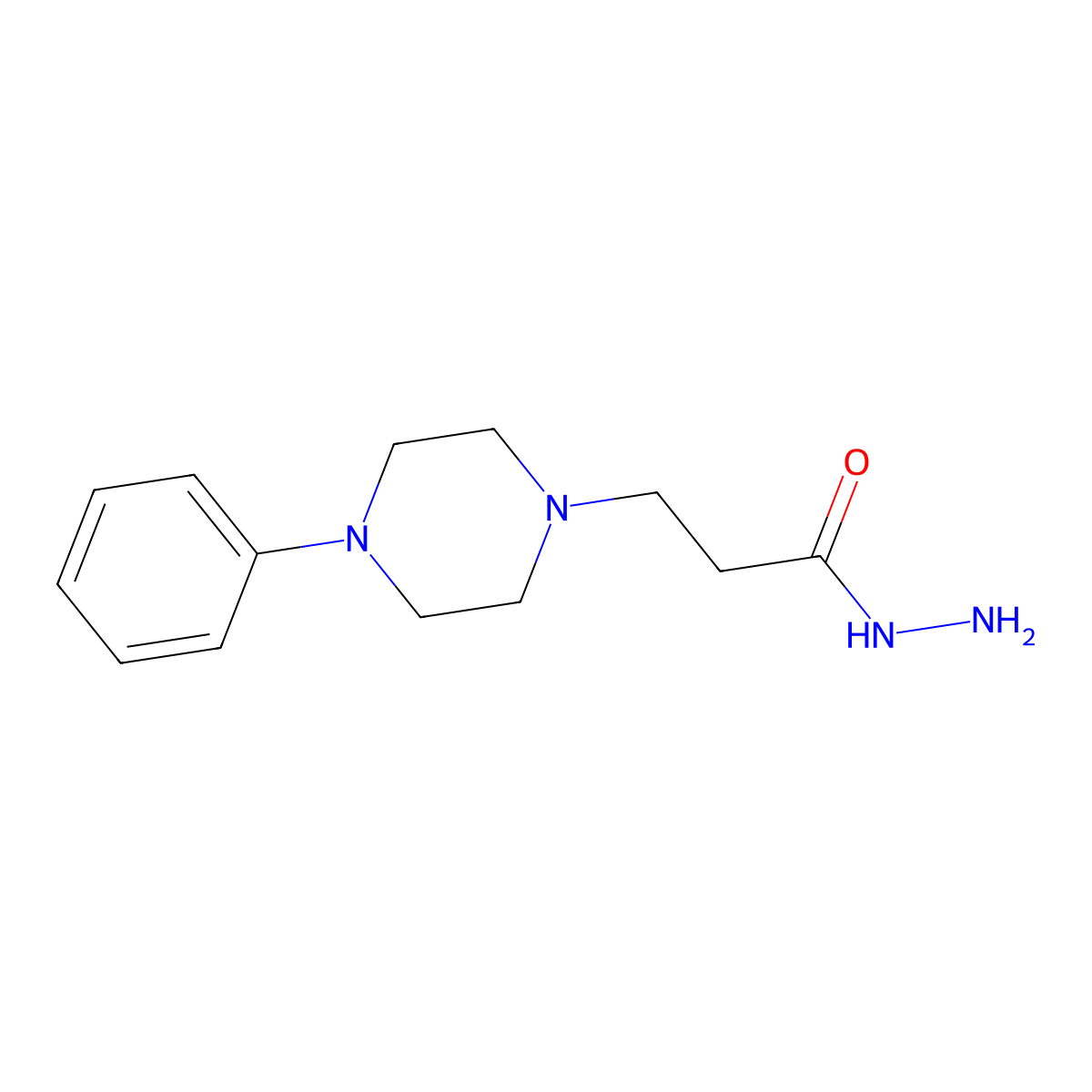 3-(4-Phenylpiperazin-1-yl)propanehydrazide molecular structure, CAS 326918-58-5