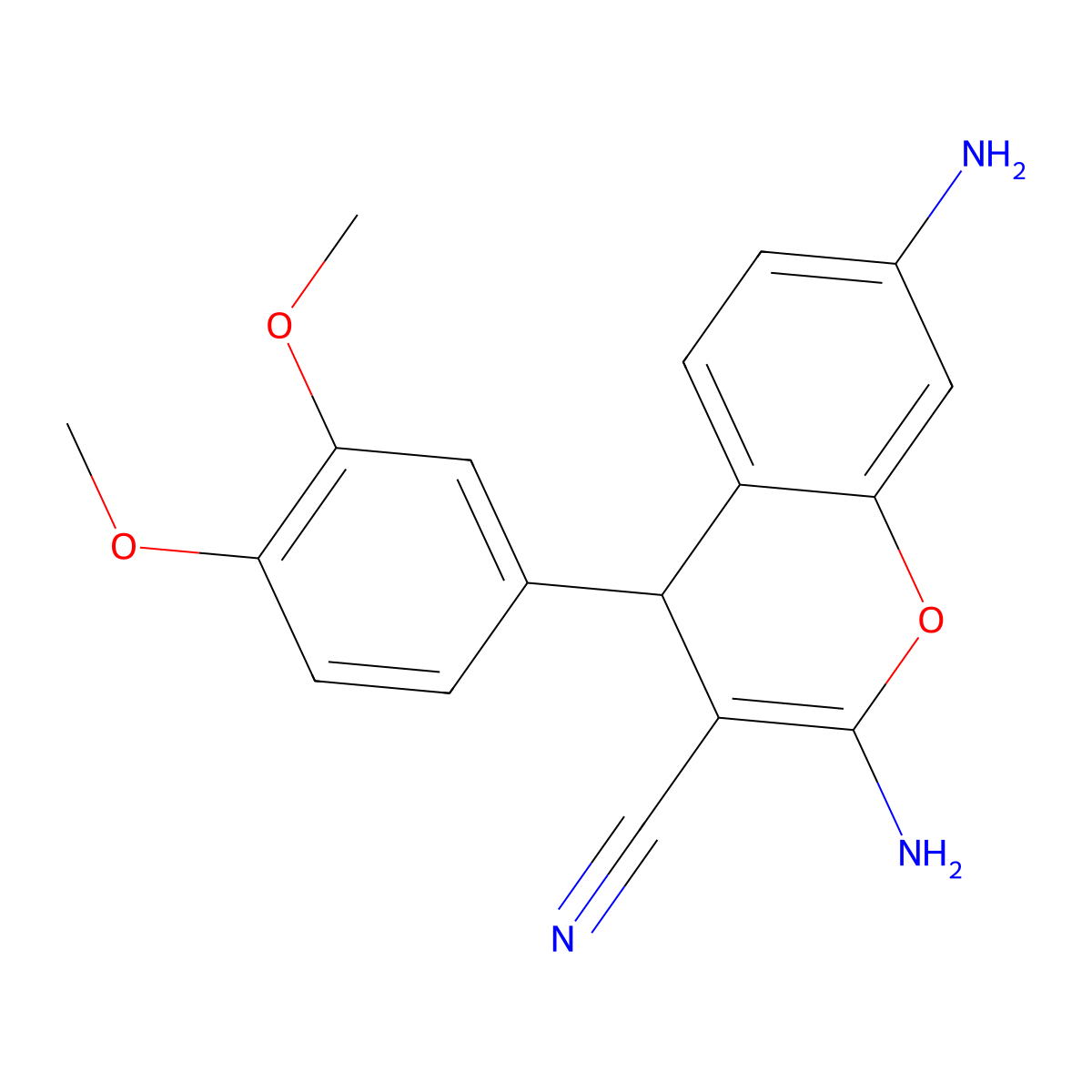 2,7-diamino-4-(3,4-dimethoxyphenyl)-4H-chromene-3-carbonitrile molecular structure, CAS 326919-67-9