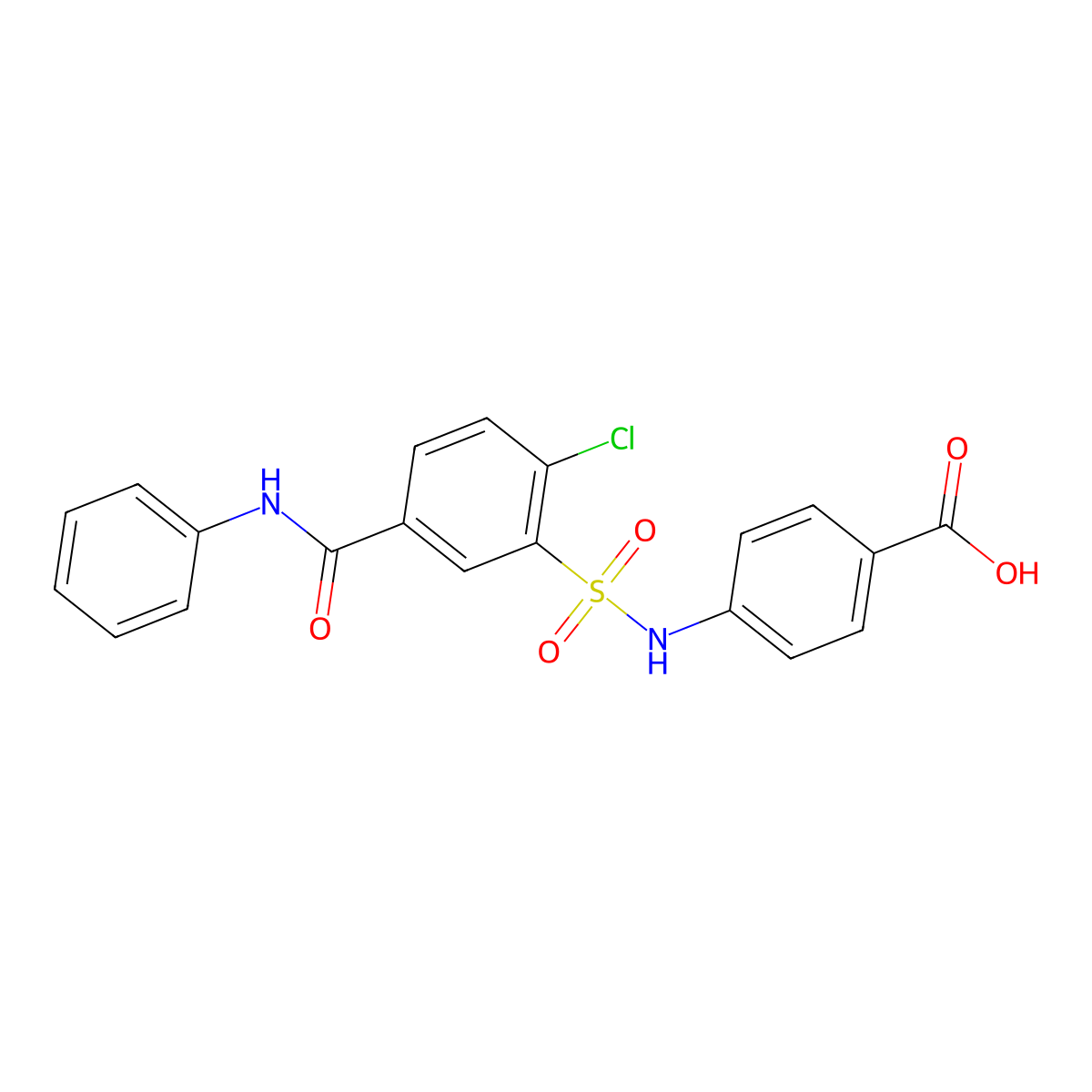 4-({[5-(Anilinocarbonyl)-2-chlorophenyl]sulfonyl}amino)benzoic acid molecular structure, CAS 326920-82-5