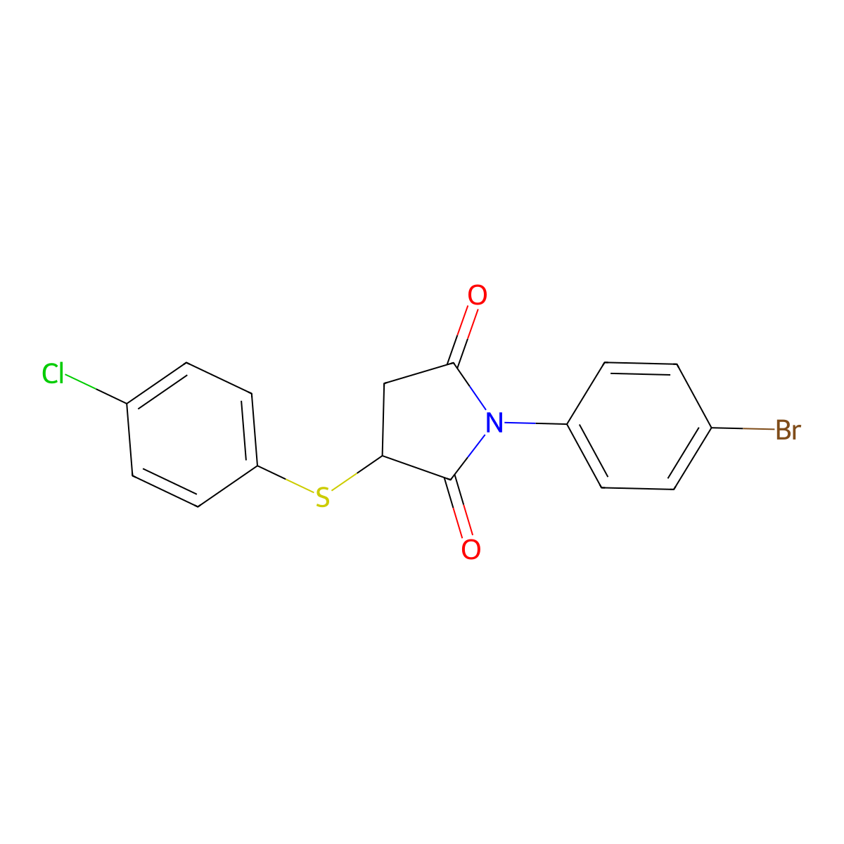 1-(4-Bromophenyl)-3-[(4-chlorophenyl)sulfanyl]-2,5-pyrrolidinedione molecular structure, CAS 326920-95-0
