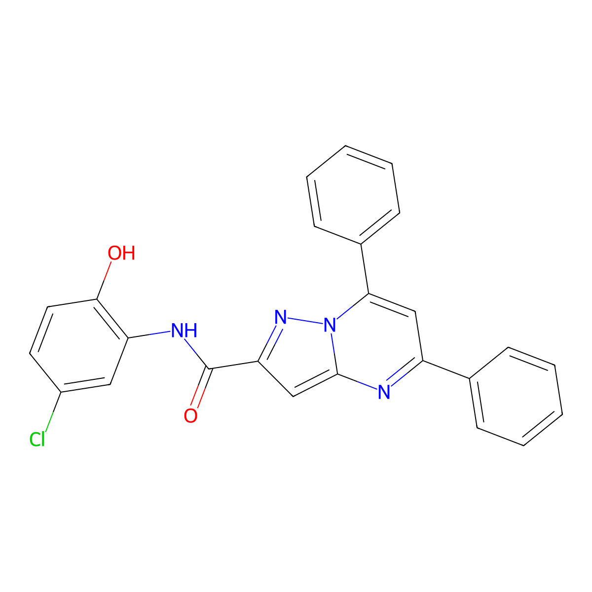 N-(5-chloro-2-hydroxyphenyl)-5,7-diphenylpyrazolo[1,5-a]pyrimidine-2-carboxamide molecular structure, CAS 326922-98-9