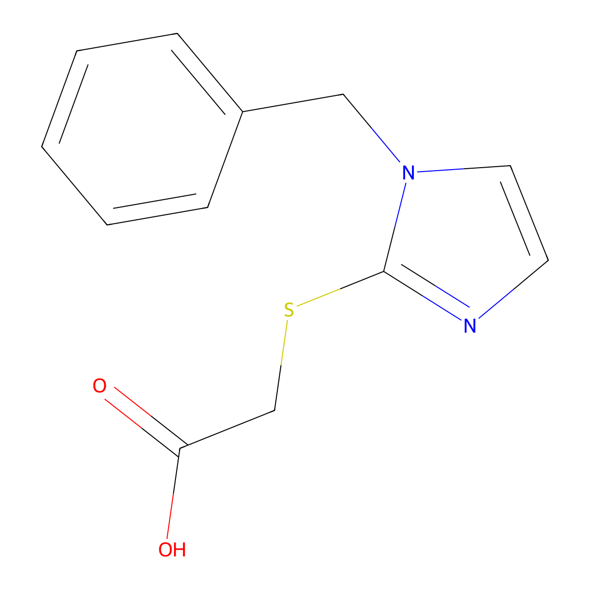 2-[(1-benzyl-1H-imidazol-2-yl)sulfanyl]acetic acid molecular structure, CAS 326923-52-8