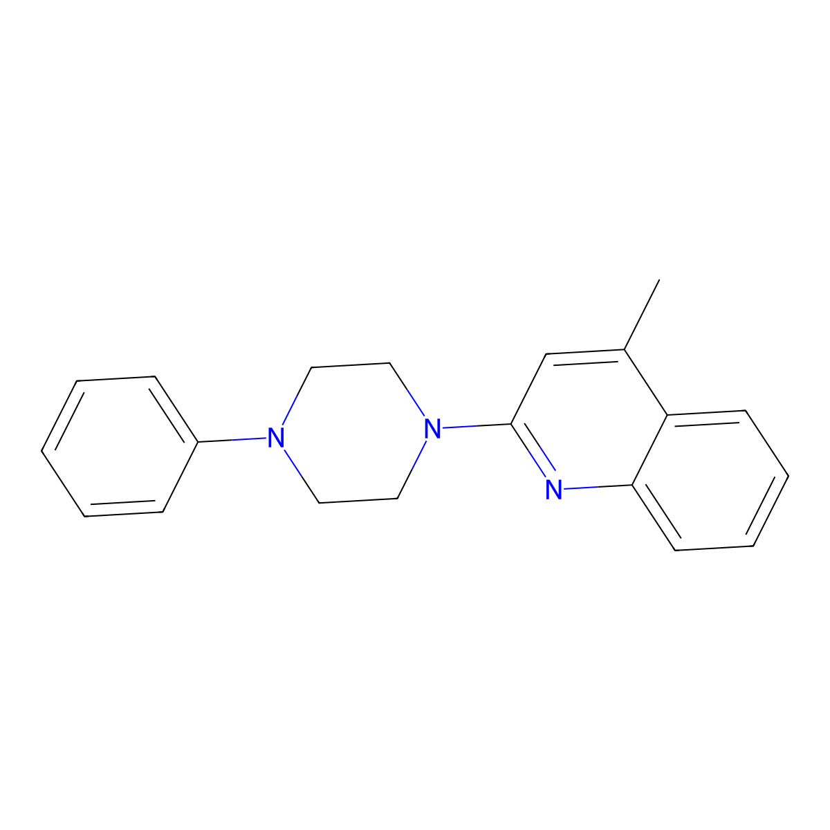 4-Methyl-2-(4-phenylpiperazin-1-yl)quinoline molecular structure, CAS 326923-90-4