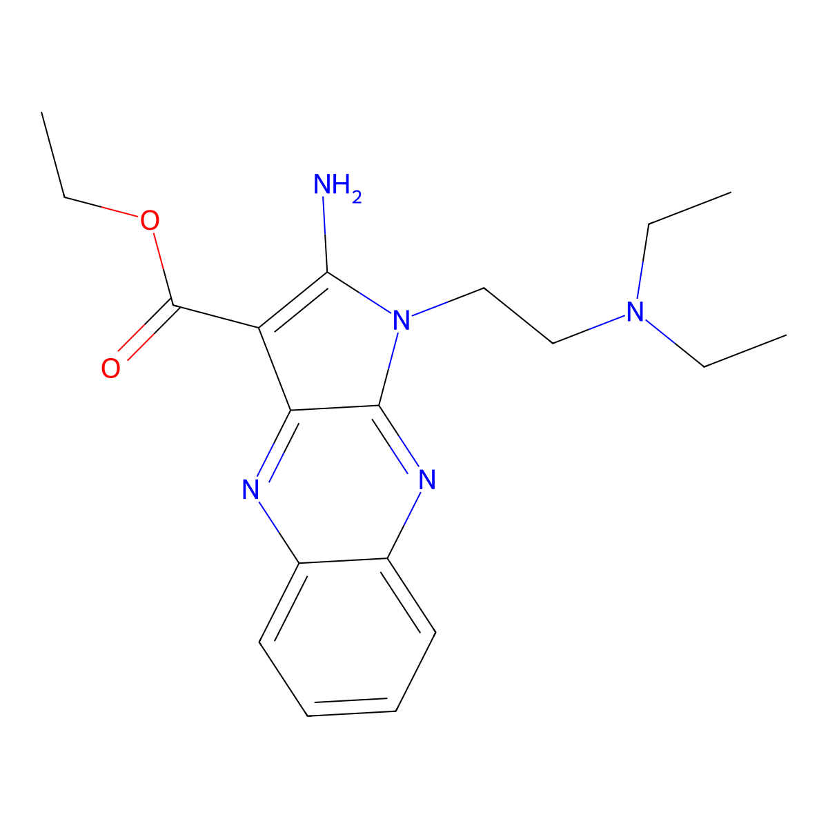 ethyl 2-amino-1-[2-(diethylamino)ethyl]-1H-pyrrolo[2,3-b]quinoxaline-3-carboxylate molecular structure, CAS 326924-88-3