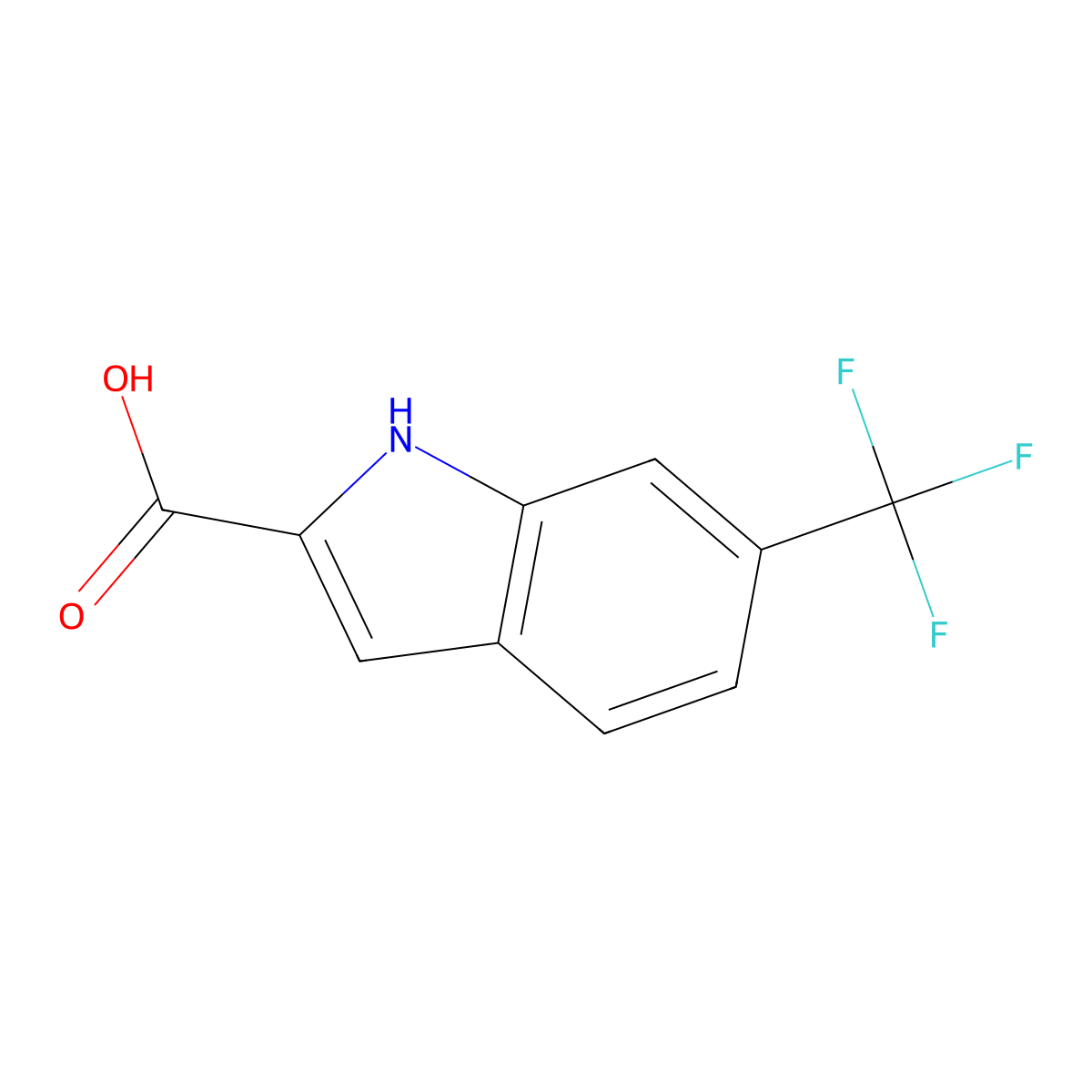 6-(Trifluoromethyl)-1H-indole-2-carboxylic acid molecular structure, CAS 327-20-8