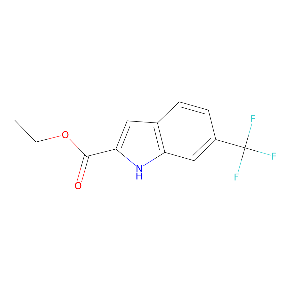 Ethyl 6-(trifluoromethyl)-1H-indole-2-carboxylate molecular structure, CAS 327-21-9