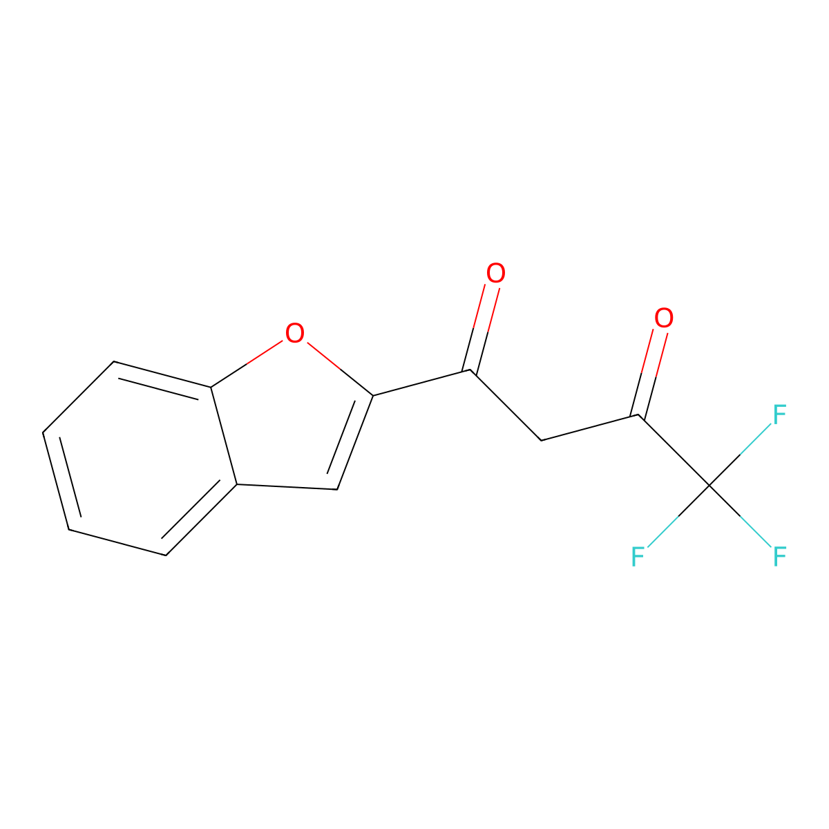 2-(4,4,4-Trifluoro-1,3-dioxobutyl)benzofuran molecular structure, CAS 327-24-2