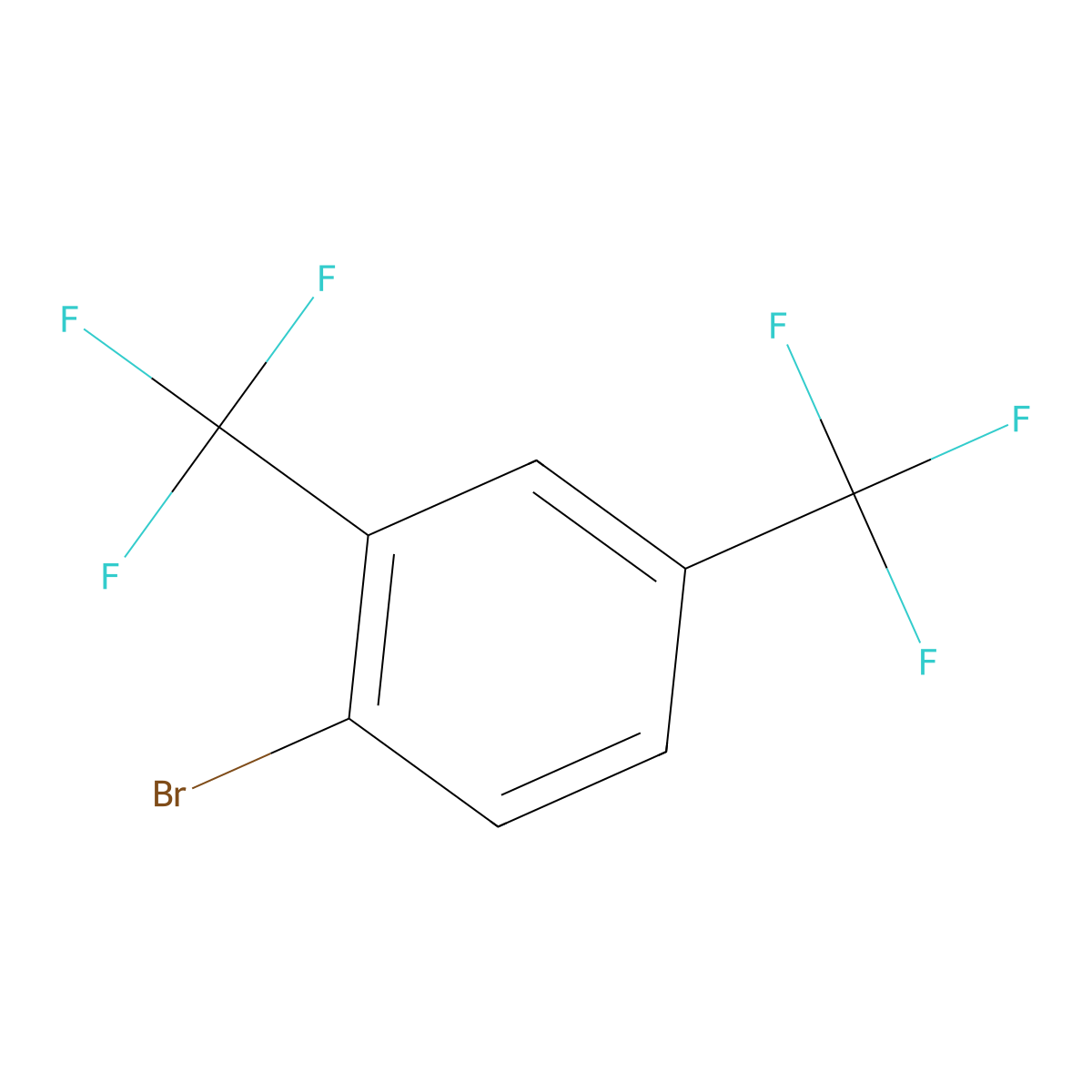 1-Bromo-2,4-bis(trifluoromethyl)benzene molecular structure, CAS 327-75-3