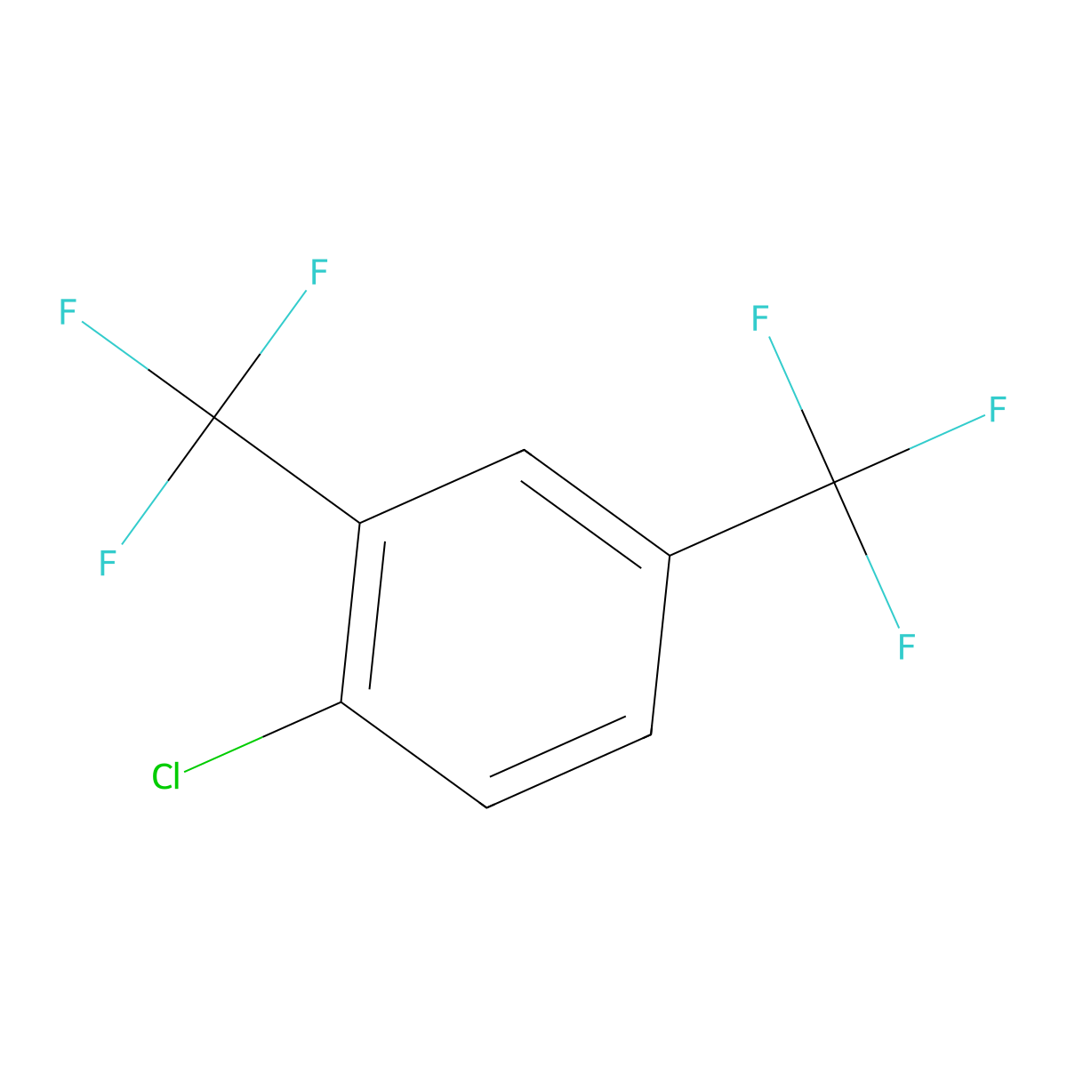 1-Chloro-2,4-bis(trifluoromethyl)benzene molecular structure, CAS 327-76-4