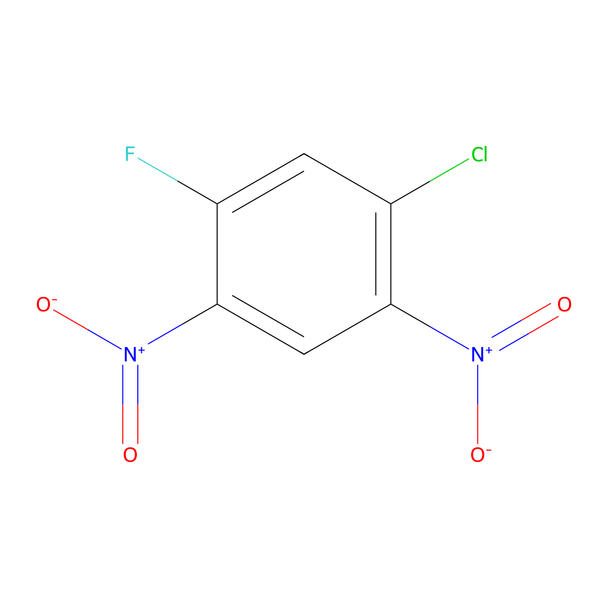 1-Chloro-2,4-dinitro-5-fluorobenzene molecular structure, CAS 327-91-3