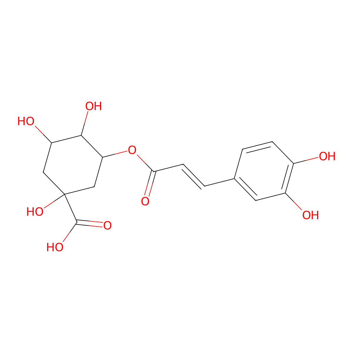 Chlorogenic Acid molecular structure, CAS 327-97-9