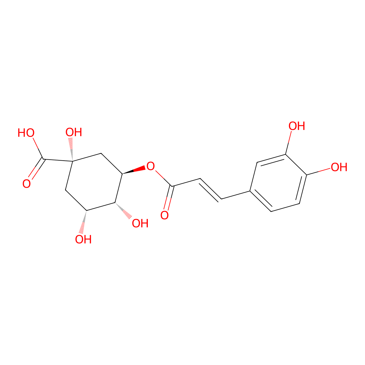 Chlorogenic Acid molecular structure, CAS 327-97-9