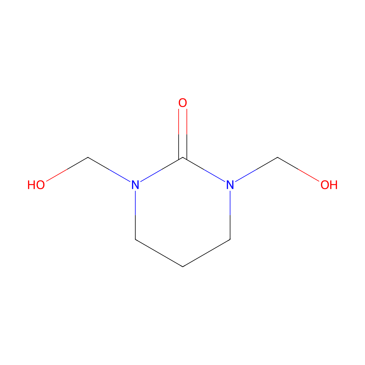2(1H)-Pyrimidinone, tetrahydro-1,3-bis(hydroxymethyl)- molecular structure, CAS 3270-74-4