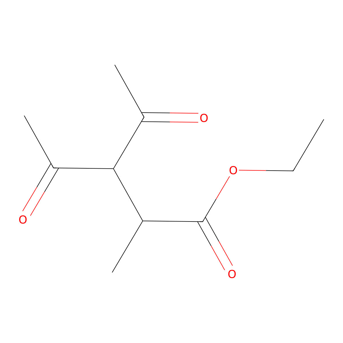 Ethyl 3-acetyl-2-methyl-4-oxopentanoate molecular structure, CAS 32702-14-0