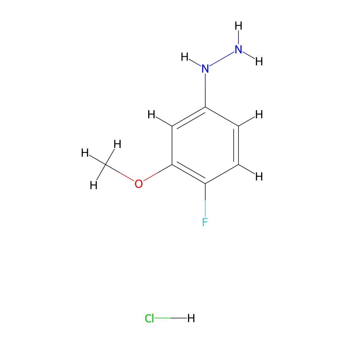 (4-Fluoro-3-methoxyphenyl)hydrazine hydrochloride molecular structure, CAS 327021-81-8