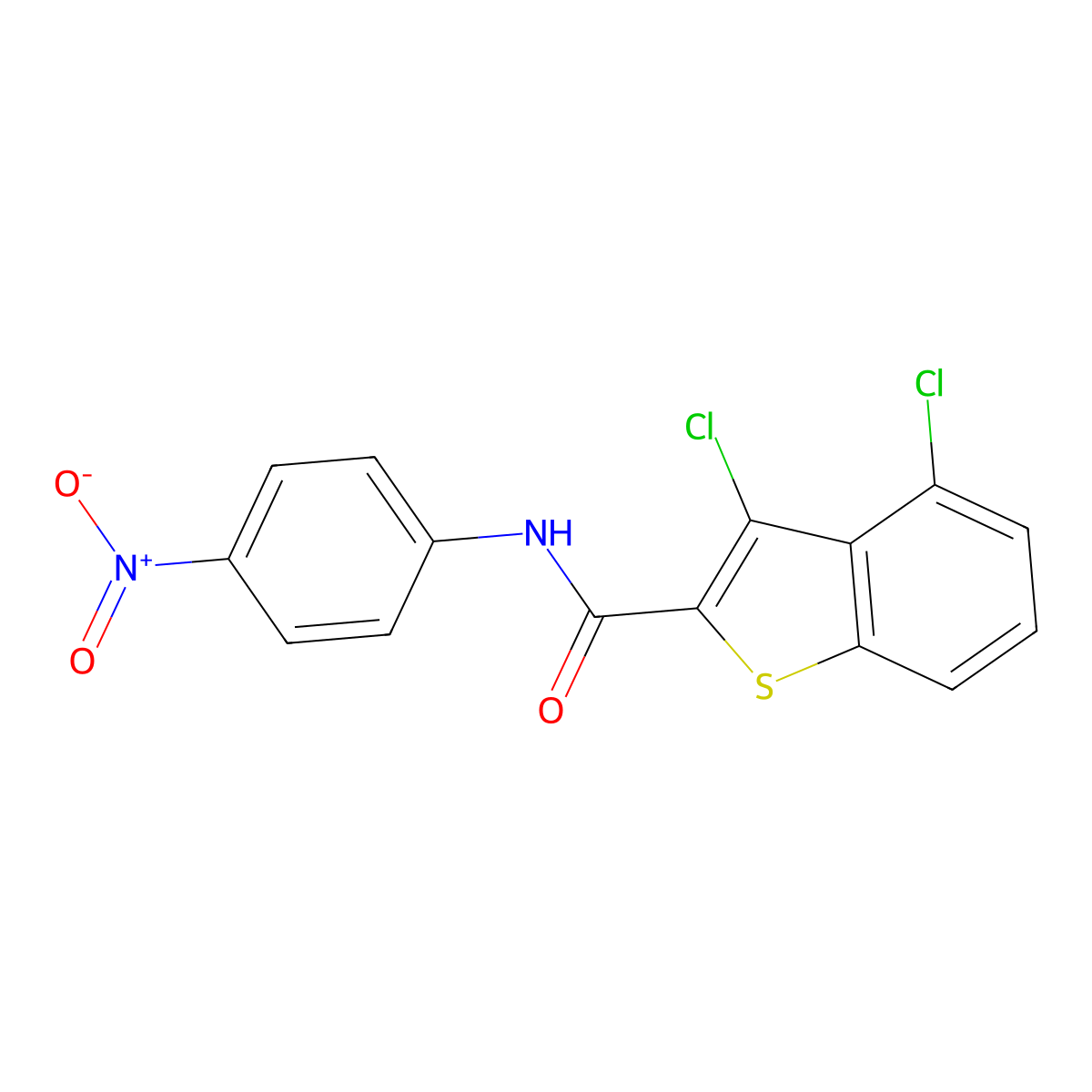 3,4-dichloro-N-(4-nitrophenyl)-1-benzothiophene-2-carboxamide molecular structure, CAS 327025-52-5