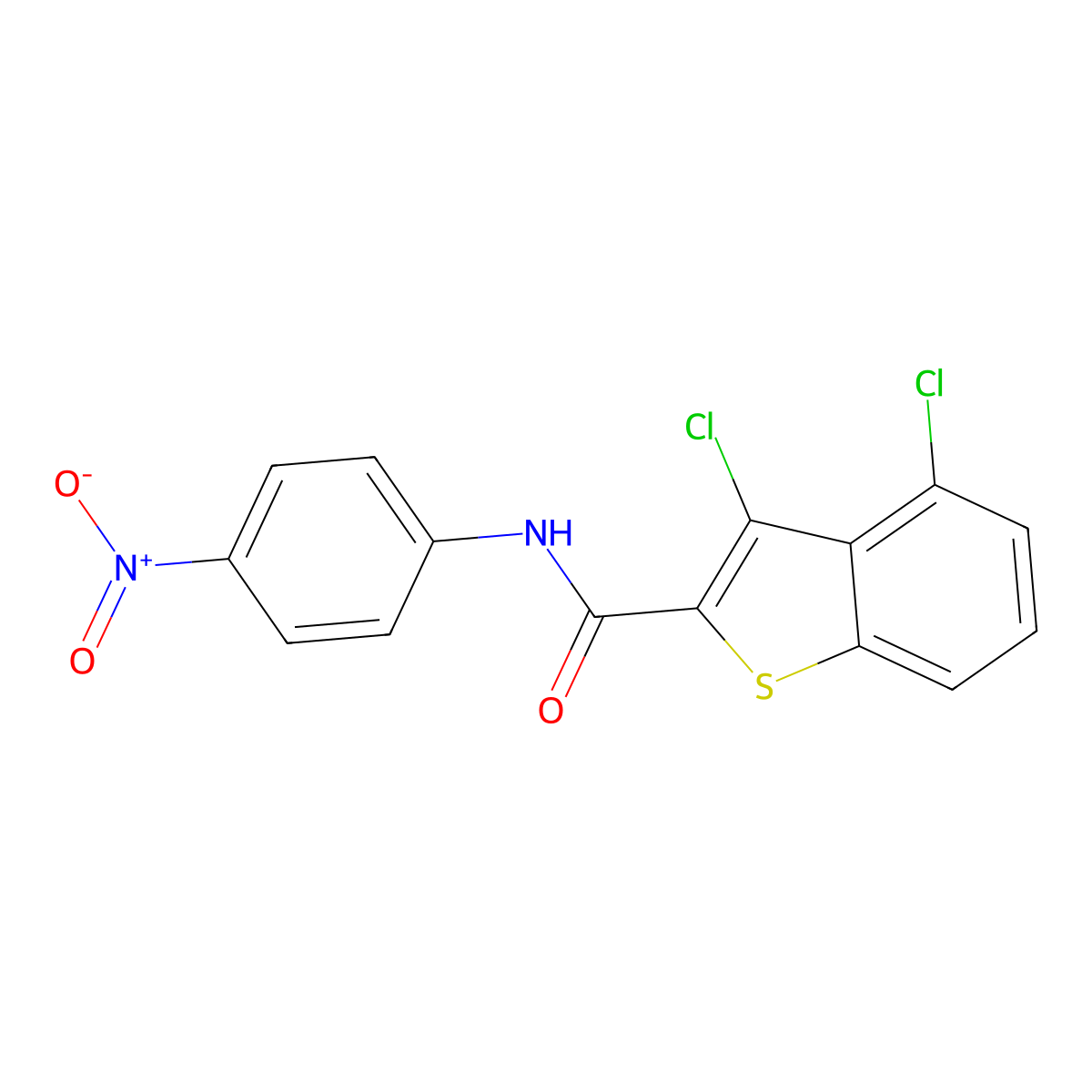 3,4-dichloro-N-(4-nitrophenyl)-1-benzothiophene-2-carboxamide molecular structure, CAS 327025-52-5
