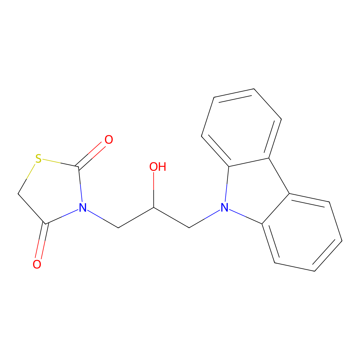 3-(3-(9H-carbazol-9-yl)-2-hydroxypropyl)thiazolidine-2,4-dione molecular structure, CAS 327026-15-3