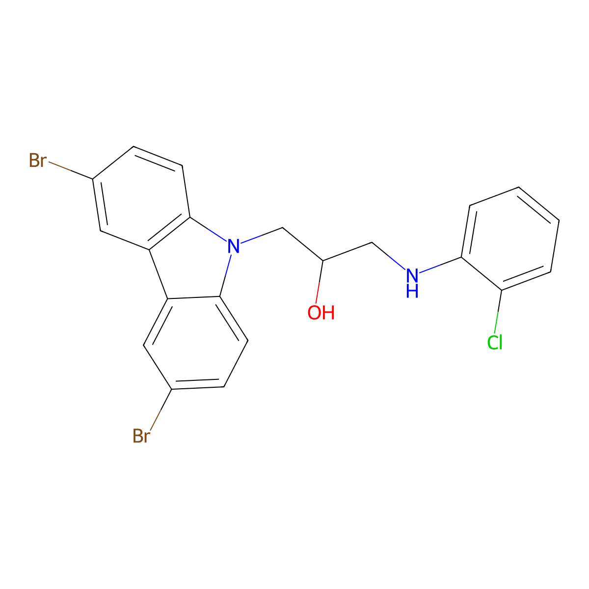 1-(2-Chloroanilino)-3-(3,6-dibromocarbazol-9-yl)propan-2-ol molecular structure, CAS 327026-16-4