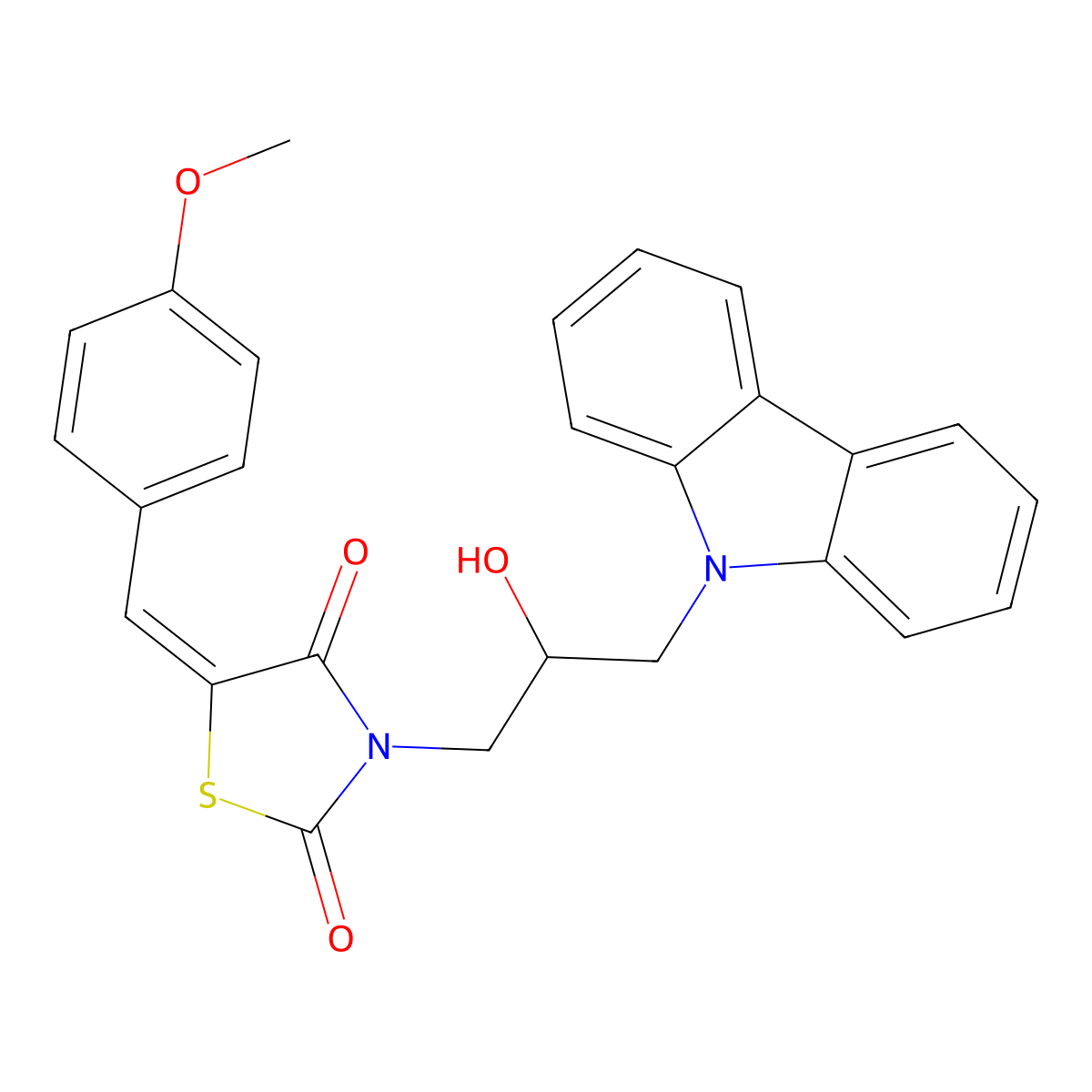 3-[3-(9H-Carbazol-9-yl)-2-hydroxypropyl]-5-[(4-methoxyphenyl)methylene]-2,4-thiazolidinedione molecular structure, CAS 327026-17-5