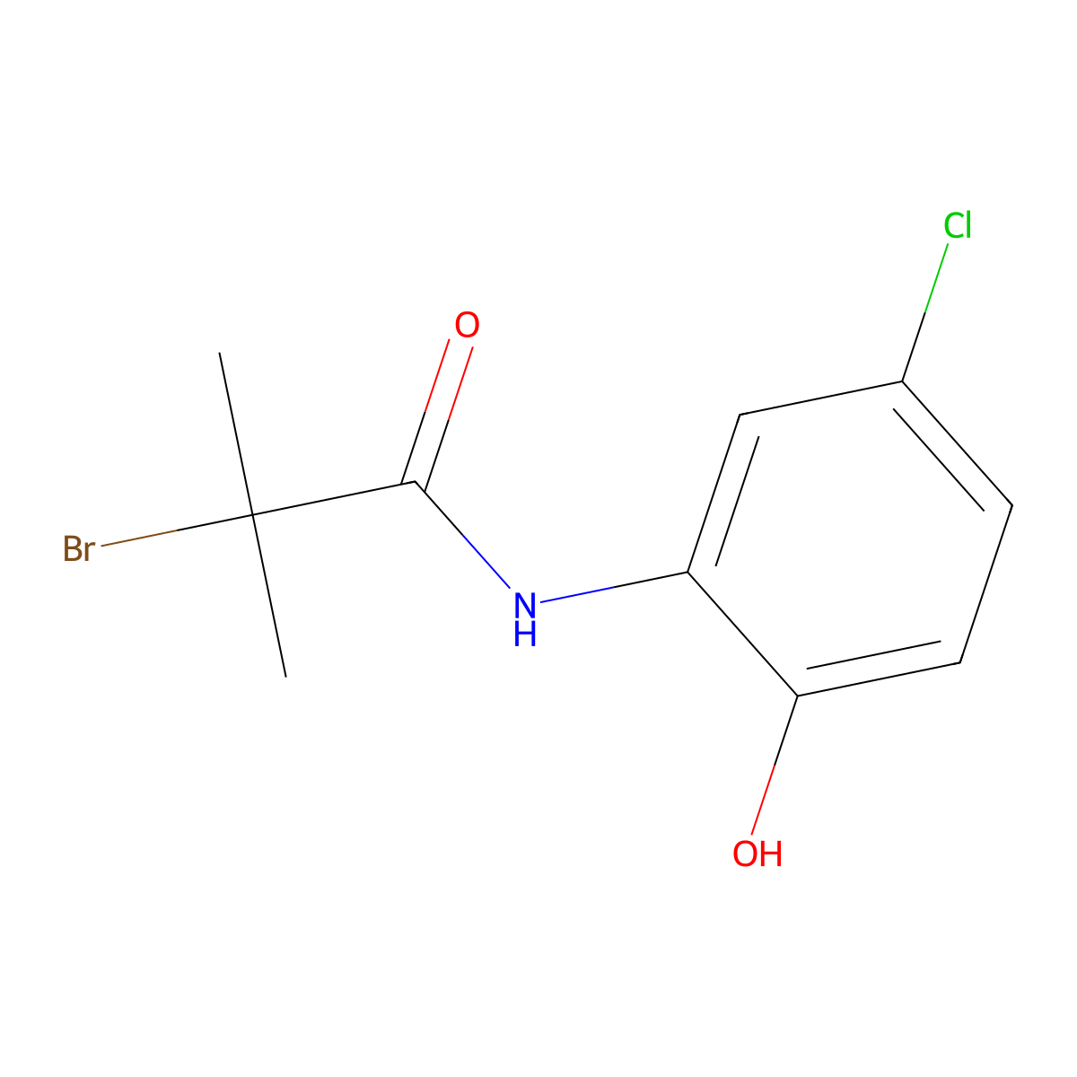 2-Bromo-N-(5-chloro-2-hydroxyphenyl)-2-methylpropionamide molecular structure, CAS 327026-97-1