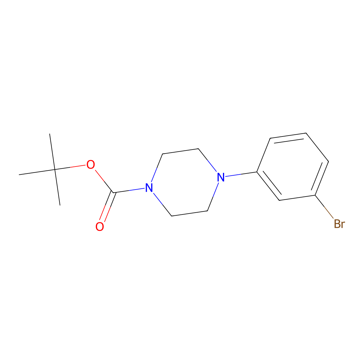 tert-Butyl 4-(3-bromophenyl)piperazine-1-carboxylate molecular structure, CAS 327030-39-7