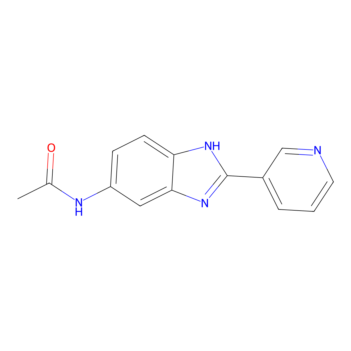 N-(2-Pyridin-3-yl-1H-benzoimidazol-5-yl)-acetamide molecular structure, CAS 327032-51-9