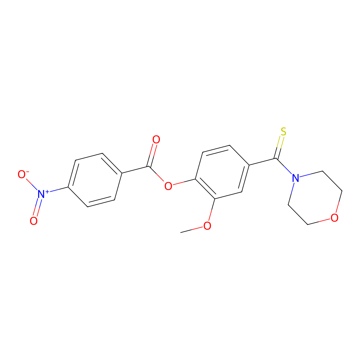 [2-Methoxy-4-(morpholine-4-carbothioyl)phenyl] 4-nitrobenzoate molecular structure, CAS 327032-58-6