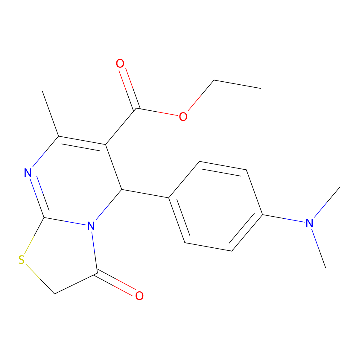 ethyl 5-[4-(dimethylamino)phenyl]-7-methyl-3-oxo-2,3-dihydro-5H-[1,3]thiazolo[3,2-a]pyrimidine-6-carboxylate molecular structure, CAS 327032-79-1