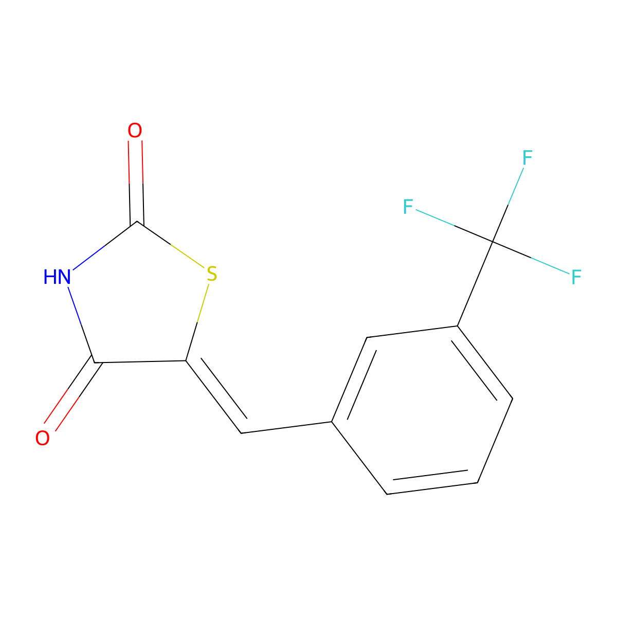 5-{[3-(Trifluoromethyl)phenyl]methylidene}-1,3-thiazolidine-2,4-dione molecular structure, CAS 327033-36-3