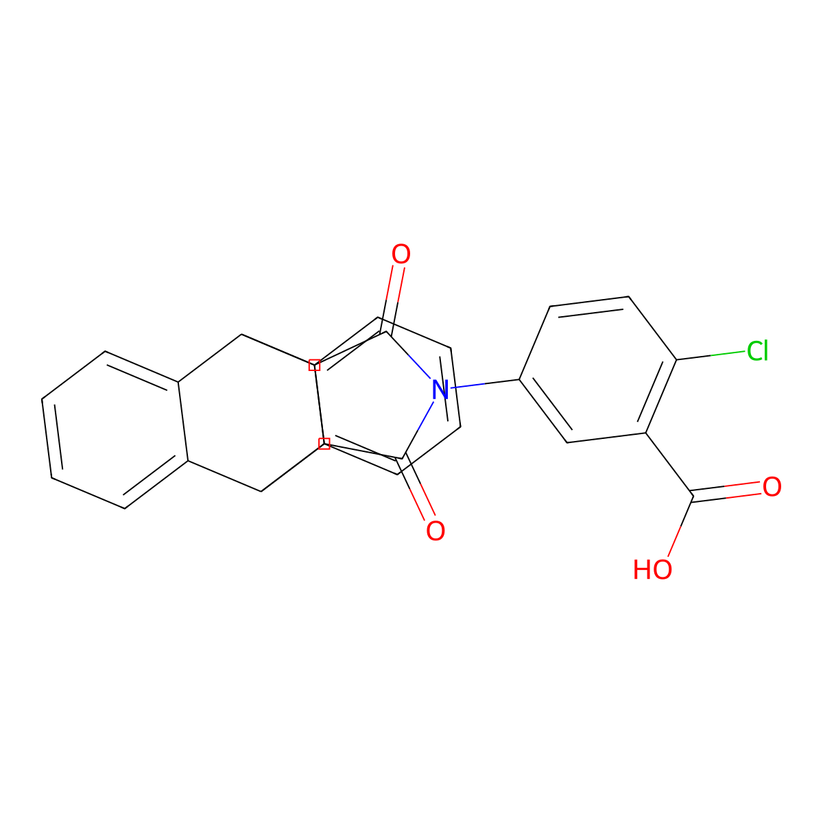 2-Chloro-5-(16,18-dioxo-17-azapentacyclo[6.6.5.0~2,7~.0~9,14~.0~15,19~]nonadeca-2,4,6,9,11,13-hexaen-17-yl)benzoic acid molecular structure, CAS 327033-56-7