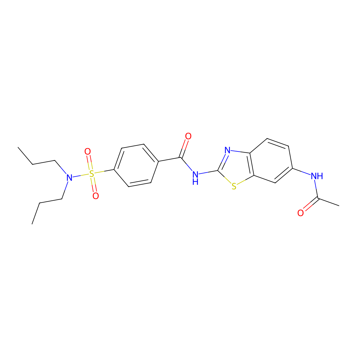 N-(6-acetamidobenzo[d]thiazol-2-yl)-4-(N,N-dipropylsulfamoyl)benzamide molecular structure, CAS 327038-61-9
