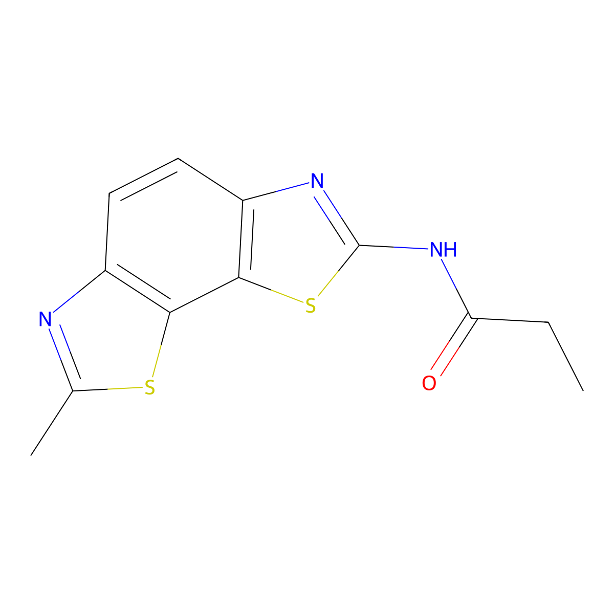 N-(7-methyl-2-thiazolo[4,5-g][1,3]benzothiazolyl)propanamide molecular structure, CAS 327038-67-5