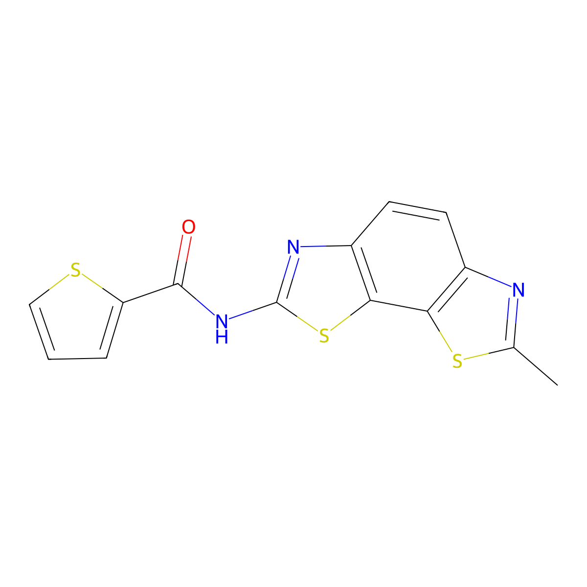 N-(7-methyl-[1,3]thiazolo[4,5-g][1,3]benzothiazol-2-yl)thiophene-2-carboxamide molecular structure, CAS 327038-70-0
