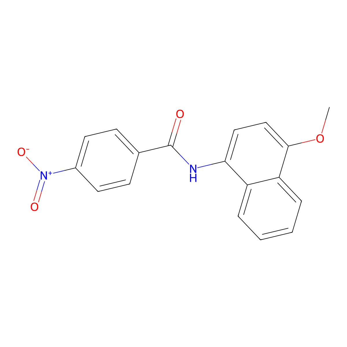 N-(4-methoxynaphthalen-1-yl)-4-nitrobenzamide molecular structure, CAS 327038-87-9