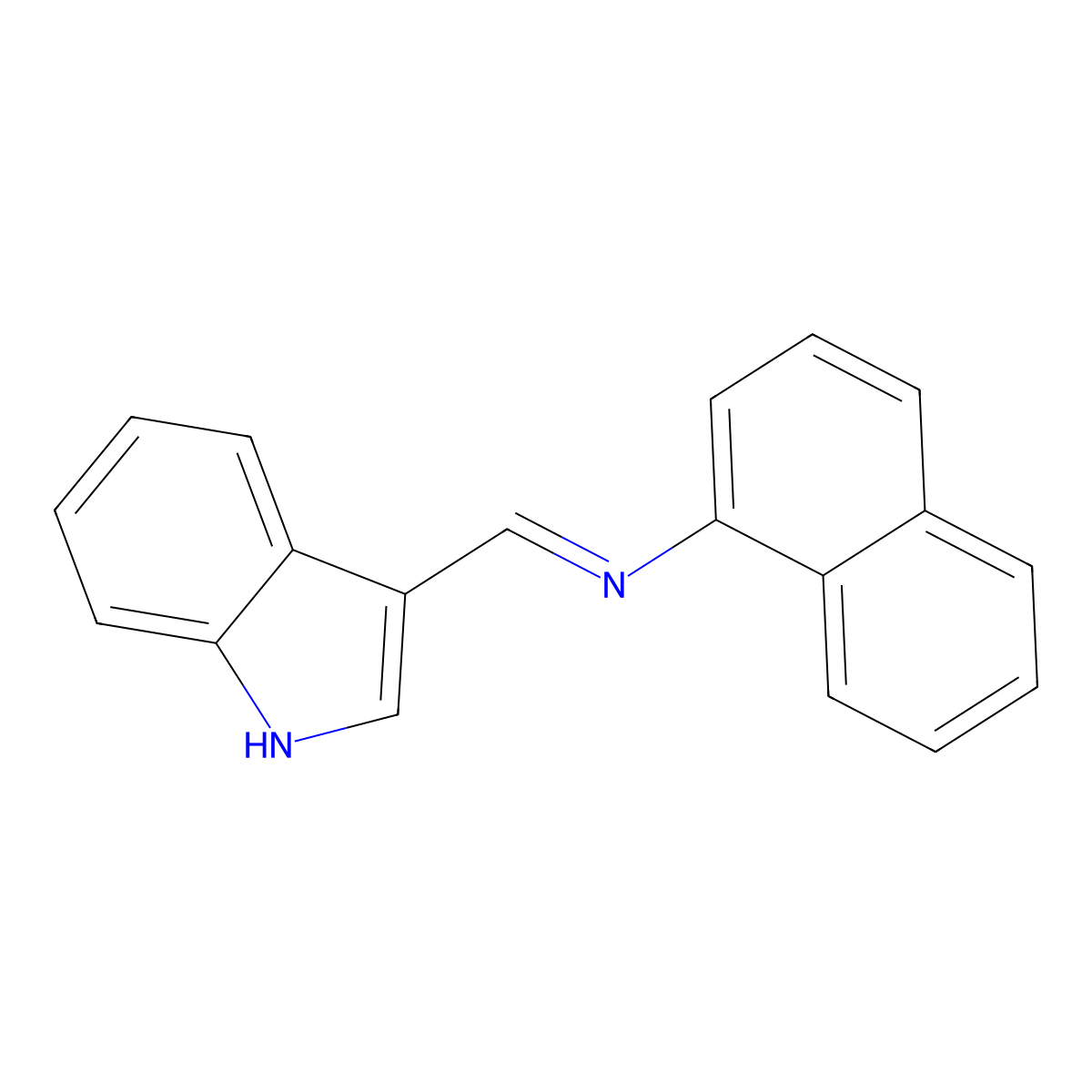 (Z)-N-((1H-indol-3-yl)methylene)naphthalen-1-amine molecular structure, CAS 327038-96-0